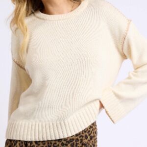 Beige Sweater with Brown Accents